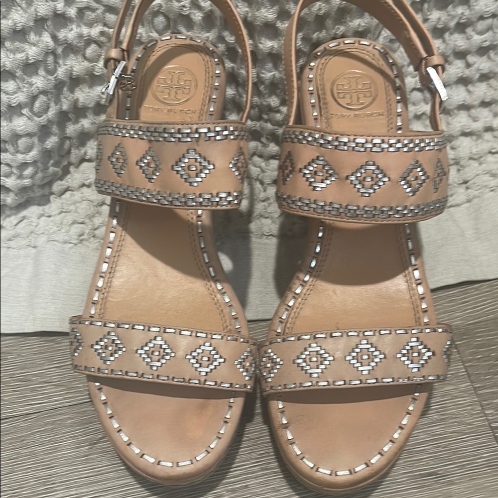 Tory Burch Wedge Reena Sandal  women size 9.5